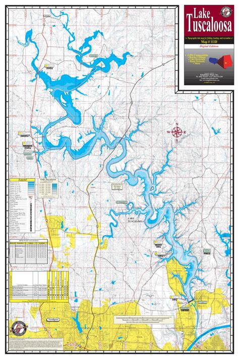 Lake Tuscaloosa Al 111d Map By Kingfisher Maps Inc Avenza Maps