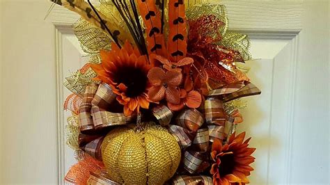 Fall Swag Wreath Using Wire Hanger Diy Dollar Tree