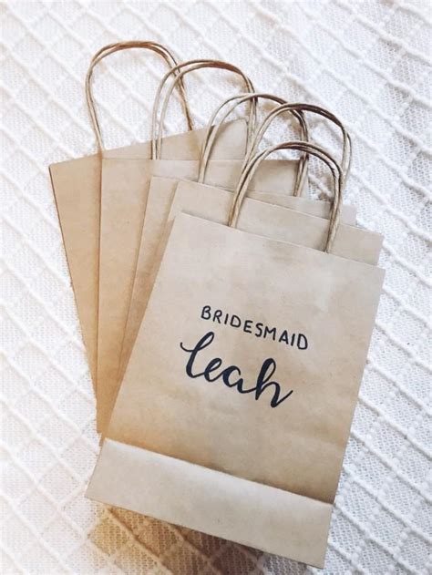 Personalised Bridesmaid Then Partybirthday Party Kraft Bag