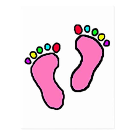 Colorful Feet Cartoon Postcard Zazzle