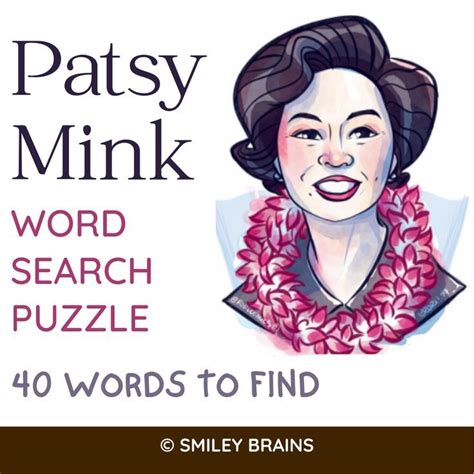 Patsy Mink Word Search Puzzle Asian American And Pacific Islander Heritage Month Women History