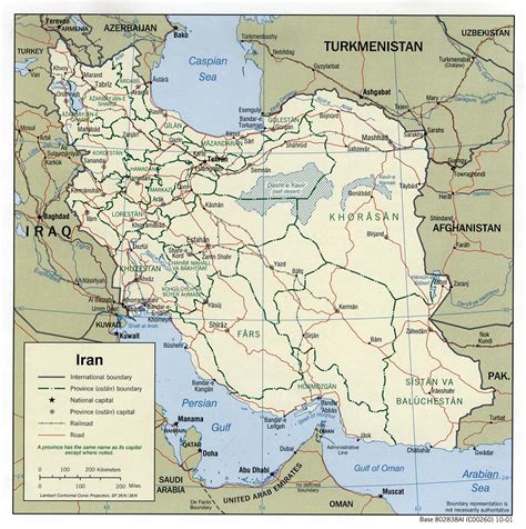 Large Political And Administrative Map Of Iran With Roads Railroads