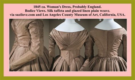 1845 Silk Taffeta Womans Dress Probably Made In England Romantic