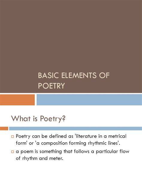 8 Basic Elements Of Poetry Metre Poetry Poetry