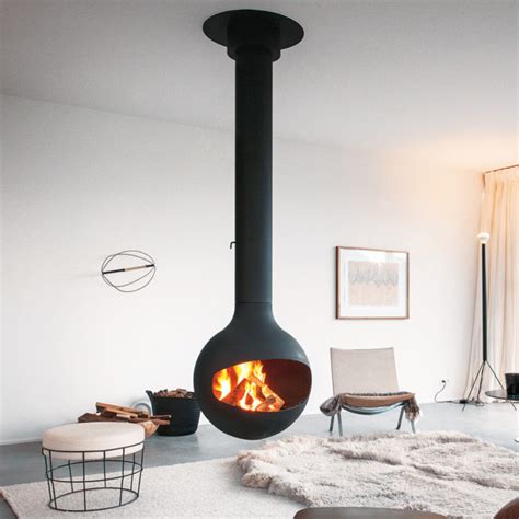 Bathyscafocus Black Modern Wood Fireplace