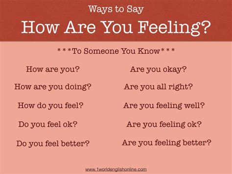 Ways To Ask How Someone Is Feeling How Are You Feeling Feelings