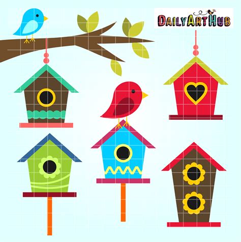 Bird Houses Clip Art Set Daily Art Hub Free Clip Art Everyday