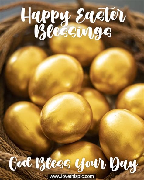 Golden Easter Eggs Happy Easter Blessings God Bless Your Day Pictures
