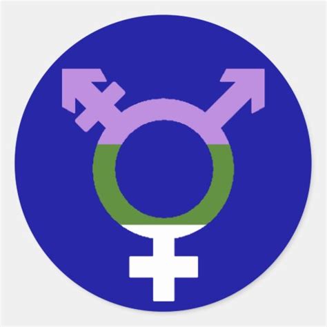Genderqueer Flag Trans Symbol Round Stickers