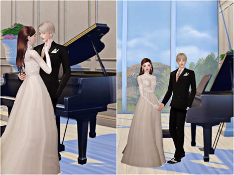 Sakuraij Pianoandwedding Sims 4 Wedding Dress Sims 4 Couple Poses