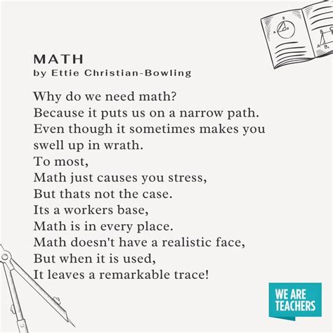 38 Math Poems For Students In All Grade Levels Poems For Students
