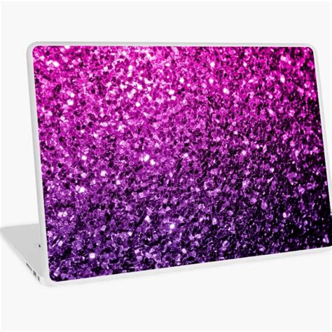 Purple Pink Ombre Faux Glitter Sparkles Laptop Skin For Sale By