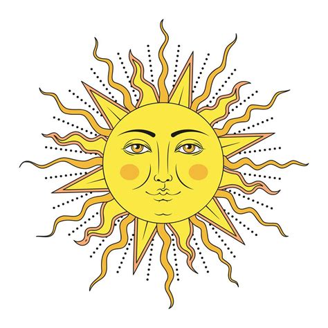Sole Colorato Con Simbolo Volto Umano Illustrazione Vettoriale 362699