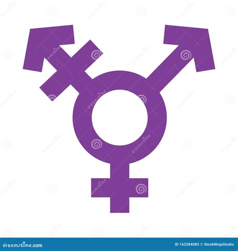 transgender symbol in simple outline violet color design sexual orientation vector gender sign