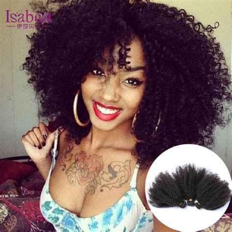 Isabel Brazilian Afro Kinky Curly Hair Brazillian Virgin Hair Weave Bundles Natural Human
