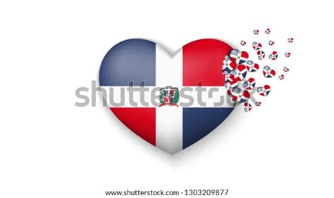National Flag Dominican Republic Heart Illustration Stock Vector Royalty Free 1303209877
