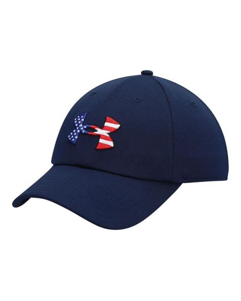 Under Armour Navy Freedom Blitzing Adjustable Hat In Blue For Men Lyst