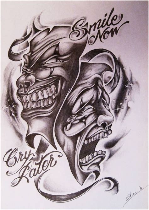 Laugh Now Cry Later Drawing At Getdrawings Latest Tattoo Design Pattern Tattoo Clown Tattoo