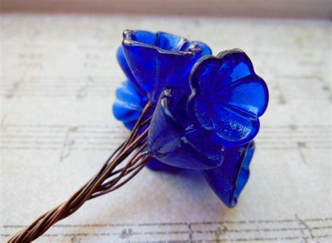 These Gorgeous Cobalt Blue Glass Flowers Are Extremely Old Vintage From Venice Italy From The