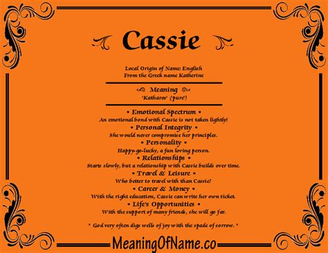 Cassie Meaning Of Name