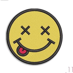 X Smile Face Embroidery Design Files Machine Embroidery Etsy