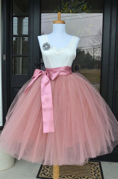 Dusty Rose Pink Tulle Skirt Pink Tulle Skirt Womens Tulle Skirt