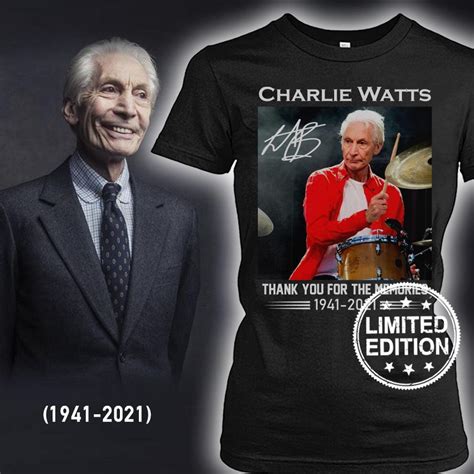 Charlie Watts Thank You For The Memoirs 1941 2021 Shirt