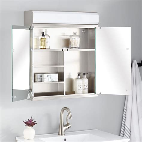 Delview Stainless Steel Medicine Cabinet With Lighted Mirror Medicine