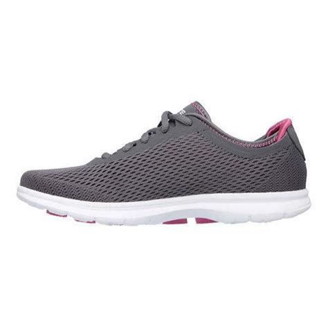 Womens Skechers Go Step Sport Lace Up Shoe Charcoalhot Pink Free