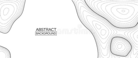 Topographic Contour Map Concept Black And White Abstract Line