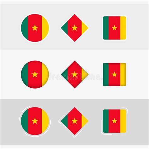 Cameroon Flag Icons Set Vector Flag Of Cameroon Stock Vector