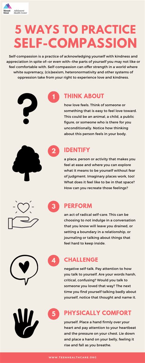 Infographic How To Practice Self Compassion Mount Sinai