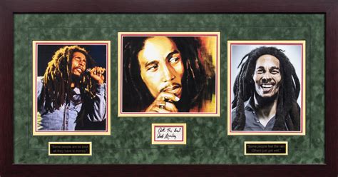 Lot Detail Bob Marley Signed Album Page In 16x32 Framed Collage