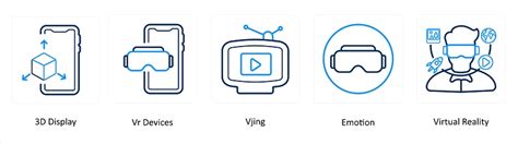 A Set Of 5 Virtual Reality Icons As 3d Display Vr Devices Vjing Stock