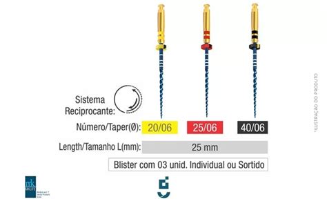 Lima Reciprocante X1 Blue Sortida 25 mm MK Life Dental Ápice