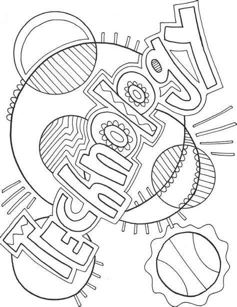Computer And Technology Coloring Pages At Classroom Doodles School
