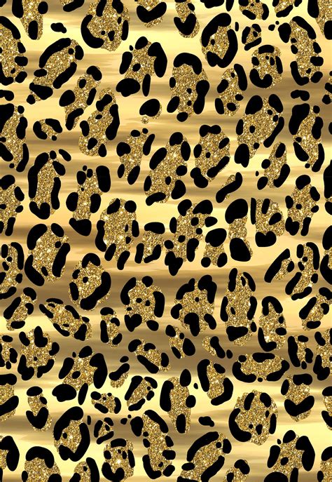 Black And Gold Animal Print Digital Paper Patterns Etsy Leopard