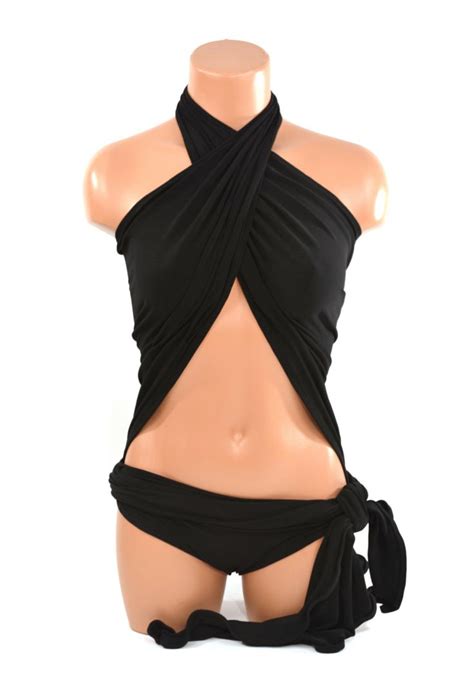 Bathing Suit Medium Classic Black Swimsuit Wrap Around Etsy Swimsuit Classic Plus Size
