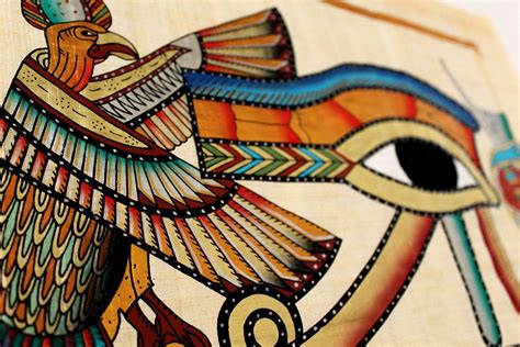 Eye Of Ra Ancient Egyptian Papyrus Painting Closeup Arkan Gallery Ancient Egyptian Art