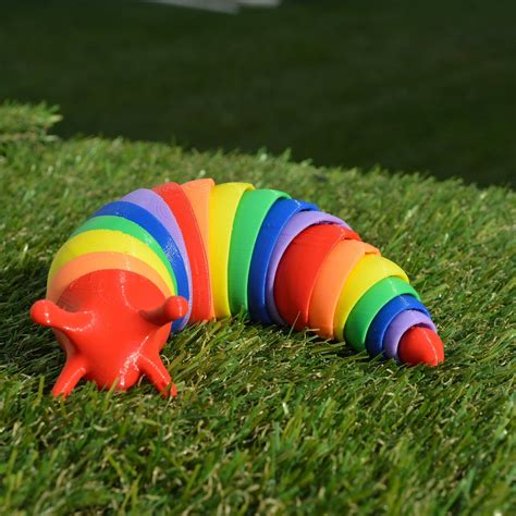 D Printed Rainbow Fidget Slug Etsy