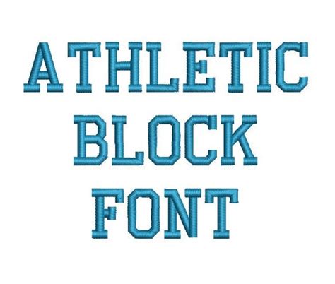 Athletic Block Machine Embroidery Font Monogram Alphabet 3
