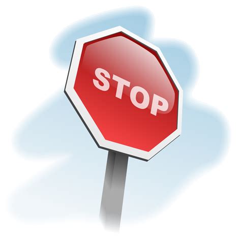 Onlinelabels Clip Art Stop Sign Angled 2