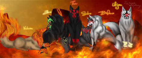 Blood And Firewolf Pack By Arkathewolf On Deviantart
