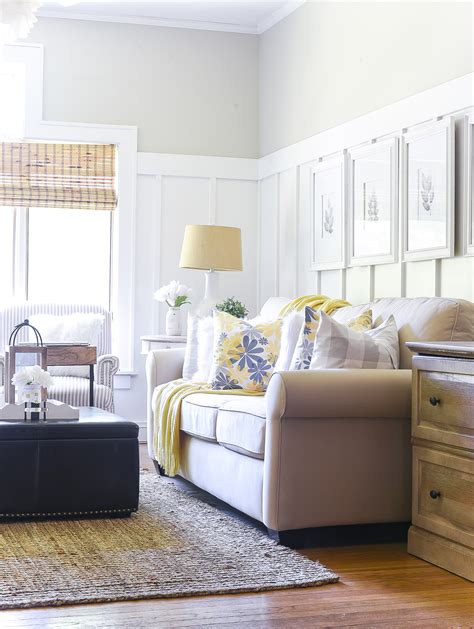 Yellow Gray Decorating Ideas Summer Living Room Itallstartedwithpaint