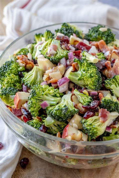 Jump to the broccoli salad recipe with bacon or read on to see our tips for making it. Bacon and Apple Broccoli Salad | Wishes and Dishes