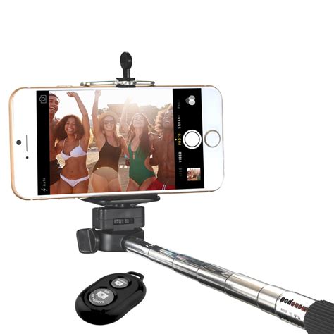 Minisuit Selfie Stick With Bluetooth Remote For Apple And Android Phones Black