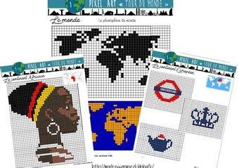 A tutorial series to help get you started with the basics of pixel art. Pixel Art thème Tour du Monde | Thème tour du monde, Art ...