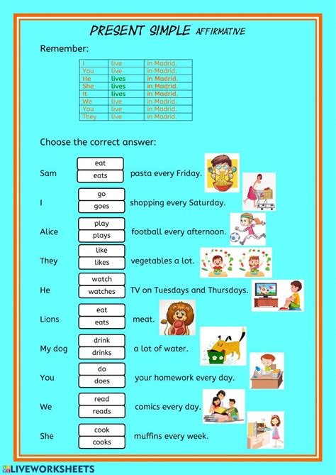 Worksheets Presente Simple Simple Present Tense Utila Interactive