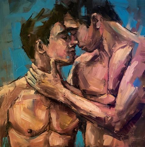 Homoerotic Art Watercolor Print Blue Gay Queer Artwork Etsy Hot Sex