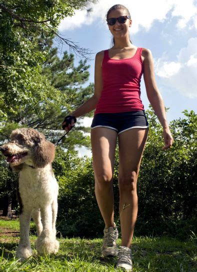 Free Picture Woman Walking Dog